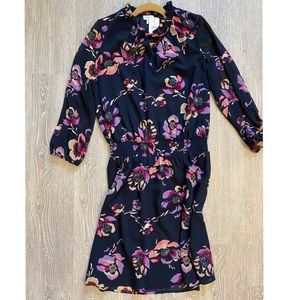 J. Crew Navy Drop Waist Long Sleeve Dress (small)